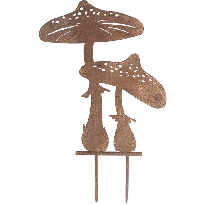 Clayre & Eef 6Y5669 Garden plug mushroom metal rust-look 34x1x55 cm