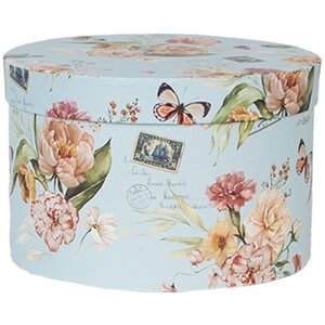 Clayre & Eef 66006 Hat Box Set of 3 Blue Floral...