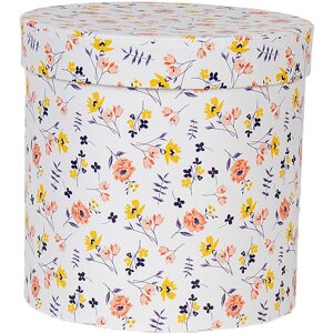 Clayre & Eef 66007 Hat box set of 3 round flower...