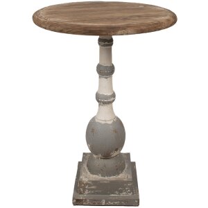 Clayre & Eef 5H0689 Side Table Round Wood Brown Beige...