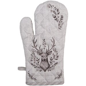 Clayre & Eef GTW44 Oven glove deer motif beige-brown...