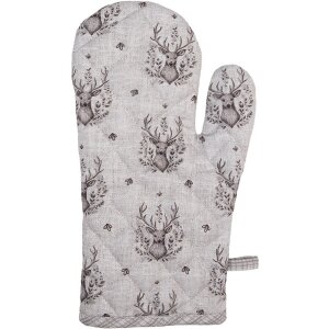 Clayre & Eef GTW44 Oven glove deer motif beige-brown 18x30 cm