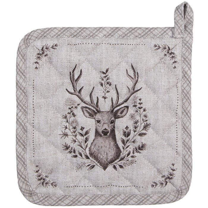 Clayre & Eef GTW45 Potholder Beige Brown Cotton 20x20 cm Country style