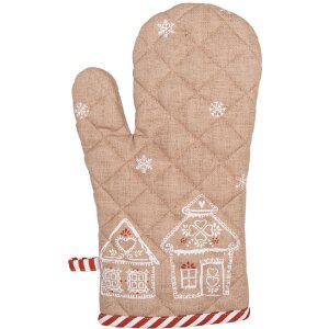 Clayre & Eef oven glove brown white country style...