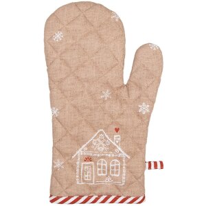 Clayre & Eef oven glove brown white country style...