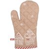 Clayre & Eef oven glove brown white country style cotton 18x30 cm