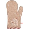 Clayre & Eef oven glove brown white country style cotton 18x30 cm