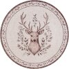 Clayre & Eef Place plate Ø 33 cm Beige Brown Deer motif Country style