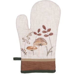 Clayre & Eef LFJ44 Oven mitt Beige Brown 18x30 cm