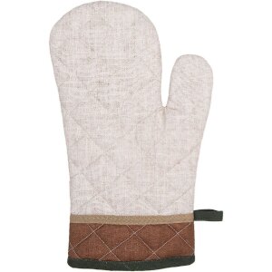 Clayre & Eef LFJ44 Oven mitt Beige Brown 18x30 cm