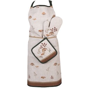 Clayre & Eef LFJ44 Oven mitt Beige Brown 18x30 cm