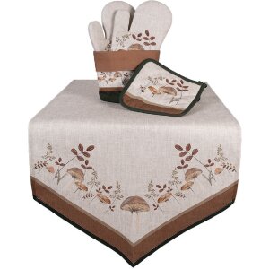 Clayre & Eef LFJ44 Oven mitt Beige Brown 18x30 cm