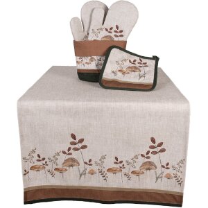 Clayre & Eef LFJ44 Oven mitt Beige Brown 18x30 cm