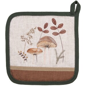 Clayre & Eef LFJ45 Potholder Beige Brown Cotton 20x20 cm