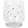 Clayre & Eef BHSGL0005 Drinking Glass Heart Pattern Transparent Ø 8x9 cm 300 ml