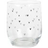 Clayre & Eef BHSGL0005 Drinking Glass Heart Pattern Transparent Ø 8x9 cm 300 ml