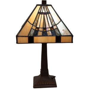 LumiLamp 5LL-5451 Table lamp Tiffany Beige 23x23x38 cm...