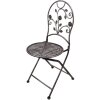 Clayre & Eef 5Y1273 Bistro Set Table Ø 60 cm Chairs Iron Brown Antique 3-piece