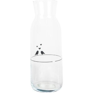 Clayre & Eef Carafe LBSGL0013 Glass 1000 ml bird...