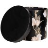 Clayre & Eef 66023 Storage Boxes Set 3 Sizes Black Floral Country Style