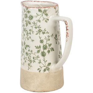 Clayre & Eef 6CE1924L Decoration Jug Green Ceramic 21x14x26 cm Country style