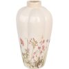 Clayre & Eef Vase 6CE1938M Ø 21x34 cm Beige Pink Floral Motifs Country Style