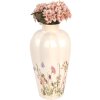 Clayre & Eef Vase 6CE1938M Ø 21x34 cm Beige Pink Floral Motifs Country Style