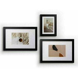 Deknudt S66KF2 Set 3 Wooden Picture Frame Black Matt...