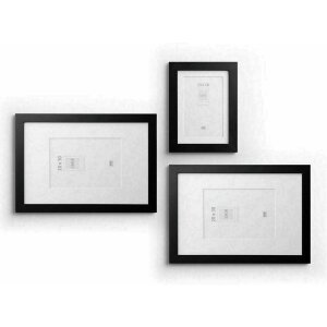 Deknudt S66KF2 Set 3 Wooden Picture Frame Black Matt Modern Design