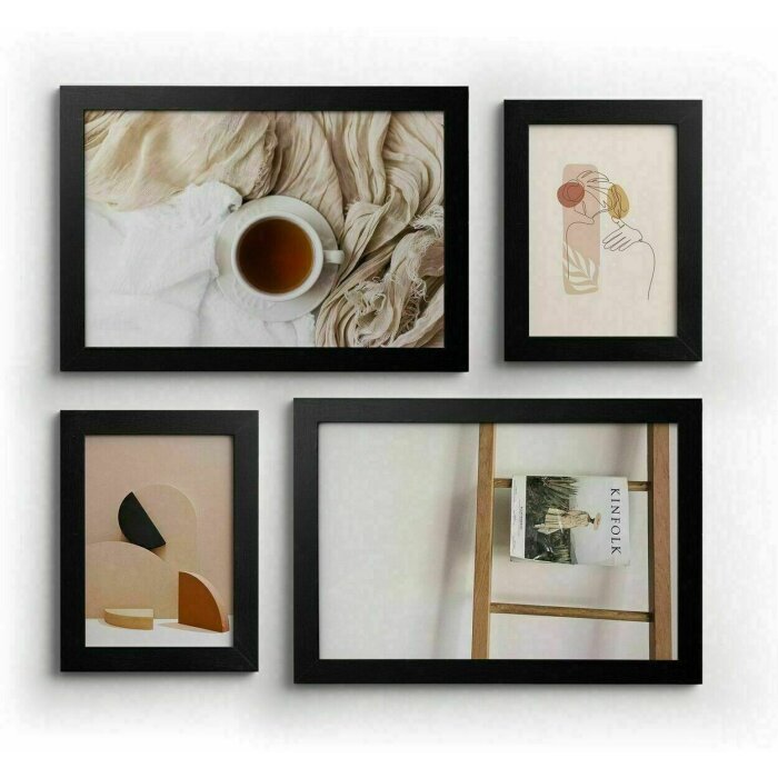 Deknudt S66KF2 Set of 4 Wooden Picture Frames Black 13x18 cm 20x30 cm