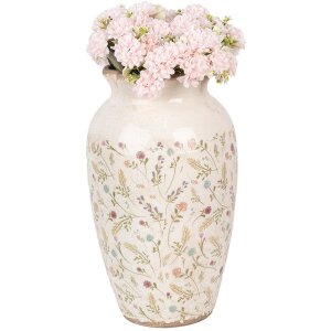 Clayre & Eef 6CE1941L Vase Beige Pink Ø 21x37 cm Ceramic Country Style