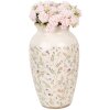 Clayre & Eef 6CE1941L Vase Beige Pink Ø 21x37 cm Ceramic Country Style