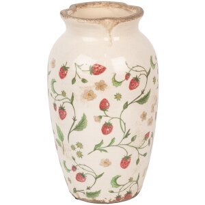 Clayre & Eef 6CE1942S Vase Ceramic Beige Red Ø...