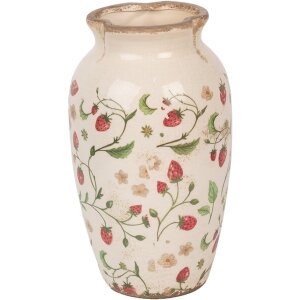 Clayre & Eef 6CE1942S Vase Ceramic Beige Red Ø...