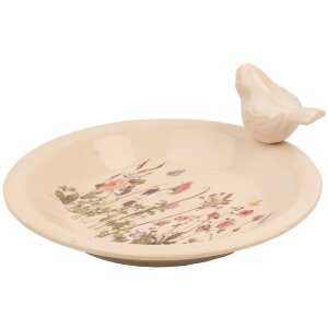 Clayre & Eef 6CE1948L Bird Feeding Bowl Beige Pink...