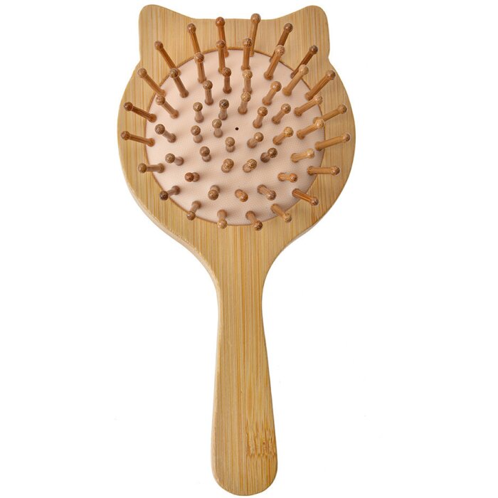 Juleeze JZHBR0002 Hairbrush with mirror Wood Brown Beige 16x8x3 cm