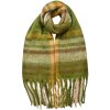 Juleeze JZSC0822GR Scarf Green Brown Pattern 39x200 cm Synthetic Ladies