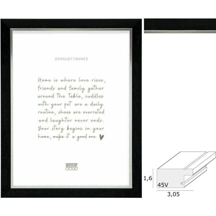 Deknudt S45VH2 picture frame plastic black clear glass 10x15 to 30x45 cm