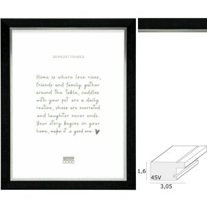 Deknudt S45VH2 picture frame plastic black clear glass...