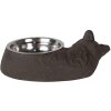 Clayre & Eef 6Y5640 Food Bowl Cat Shape Brown 32x23x10 cm 325 ml