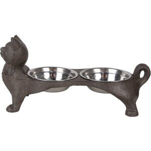 Clayre & Eef 6Y5641 Animal Feeding Bowl Brown Iron...