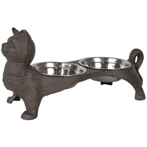 Clayre & Eef 6Y5641 Animal Feeding Bowl Brown Iron...