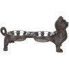 Clayre & Eef 6Y5641 Animal Feeding Bowl Brown Iron 39x15x19 cm 2x225 ml