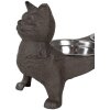 Clayre & Eef 6Y5641 Animal Feeding Bowl Brown Iron 39x15x19 cm 2x225 ml