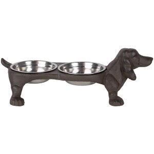 Clayre & Eef 6Y5642 Feeding Bowl Country Style Brown 43x23x13 cm 2x225 ml