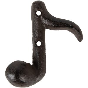 Clayre & Eef 6Y5653 Wall coat rack music note brown...