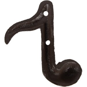 Clayre & Eef 6Y5653 Wall coat rack music note brown...