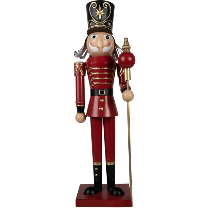 Clayre & Eef 5Y1259 Decorative Figure Soldier Red Gold Metal 18x19x60 cm