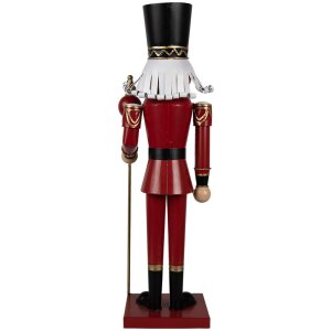 Clayre & Eef 5Y1259 Decorative Figure Soldier Red Gold Metal 18x19x60 cm