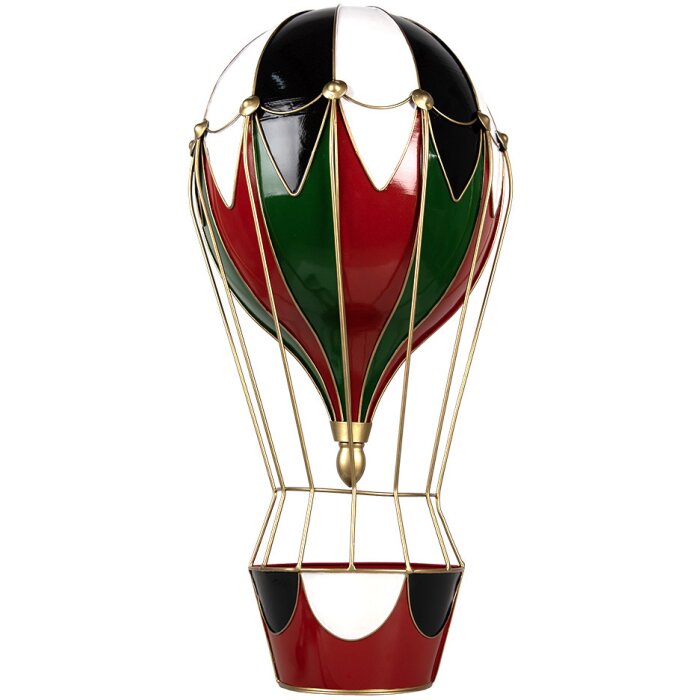 Clayre & Eef 5Y1260 Decoration Hot Air Balloon Metal Red Green 31x16x63 cm